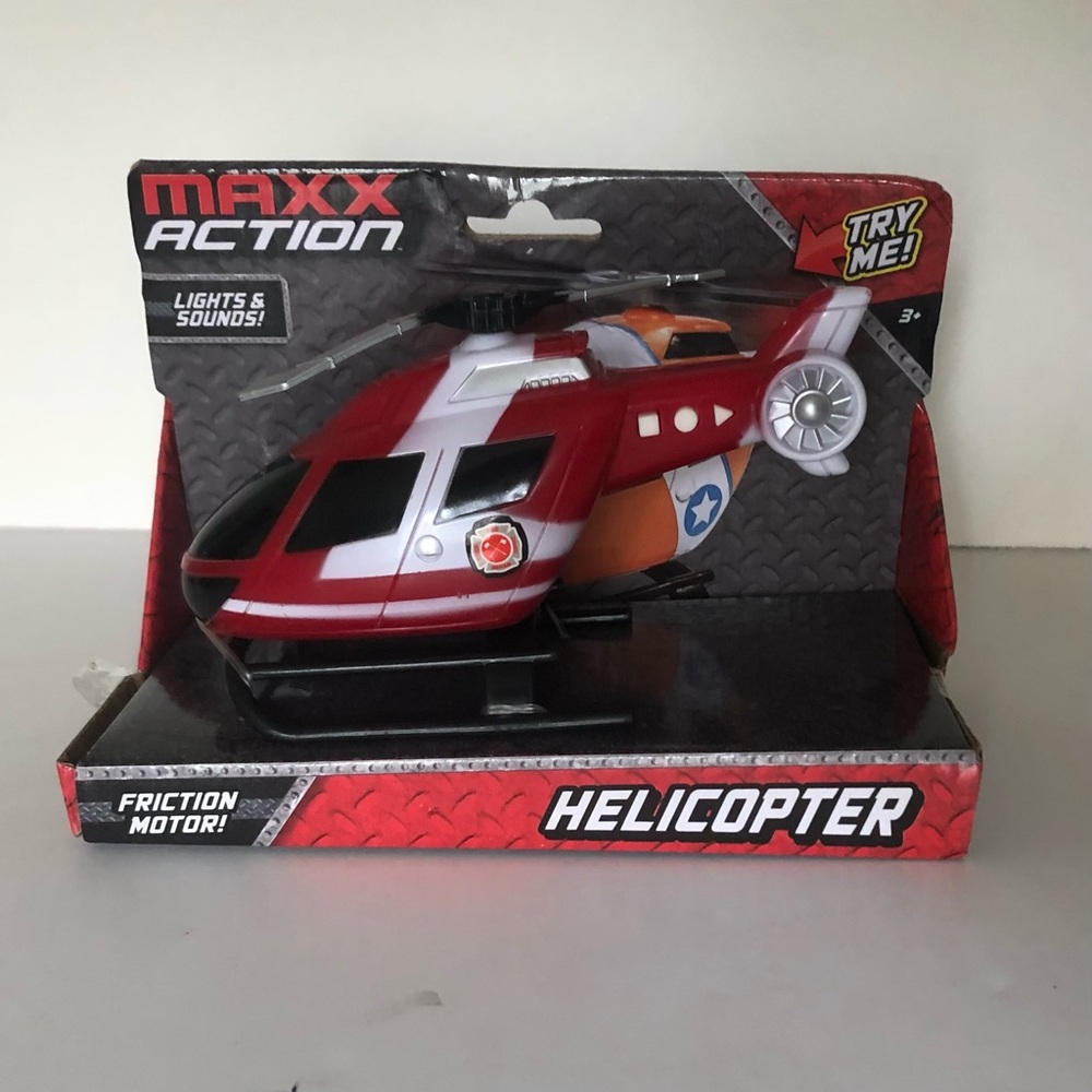 Maxx Action Helicopter Vehicle Toy Light Up Sounds Motion NWT